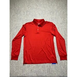 NWT NAVISKIN Mens Long Sleeve Polo Shirt‎ Red Athletic Golf Casual Top